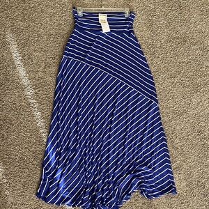 Design History Asymmetrical Striped Skirt in Blue and White